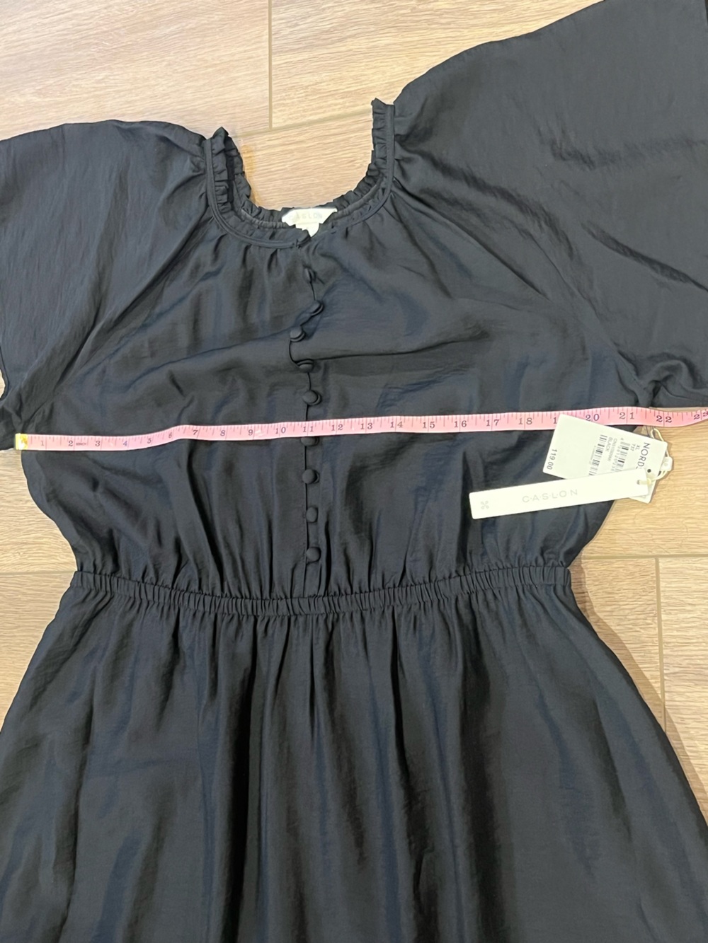New Caslon Nordstrom Black Wide Sleeve Button Front Long Midi Dress XL - Picture 10 of 14